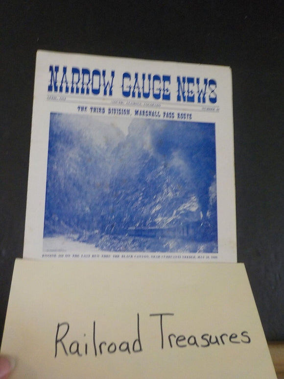 Narrow Gauge News #46 April 1954 Third Division, Marshall Pass Route
