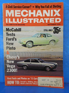Mechanix Illustrated 1970 September Ford Pinto Chevy Vega 2300 1971 cars JEtrail