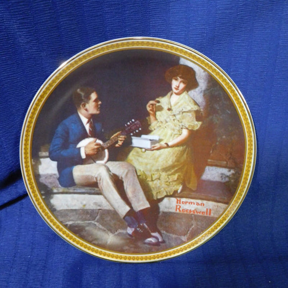 Plate Norman Rockwell Pondering on the Porch Rockwell's Rediscovered Women