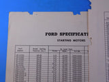 Ford Motor Co. Instruction Manual 1949 -1951 Lot of 2 + specification Charts