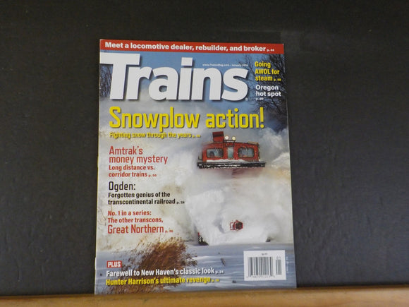 Trains Magazine 2019 January Snowplow actaion Ogden  Great northern