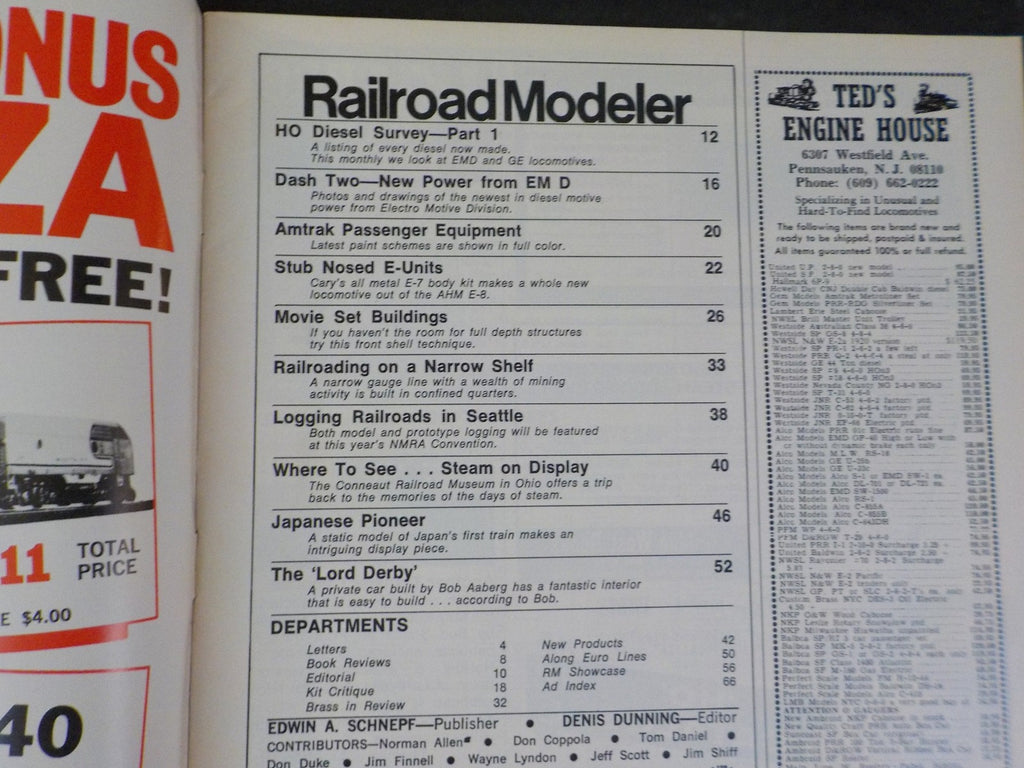 Railroad Modeler 1972 August Amtrak Paint Schemes in Color ...