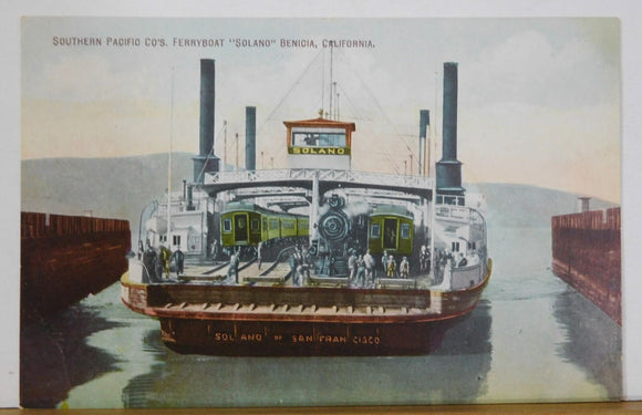Postcard Southern Pacific Co’s. Ferryboat Solano Benicia, California