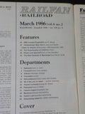 Railfan & Railroad Magazine Complete Year 1986 Complete Year 6 issues