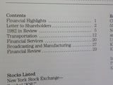 Kansas City Southern Industries Inc Annual Report 1982 Financials Transportation