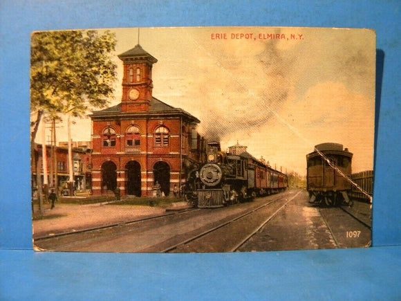 Postcard Erie Depot Elmira NY Postmarked 1912 Elmira NY
