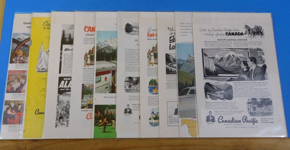 Ads Canadian Pacific Railroad Lot #5 Advertisements from various magazines