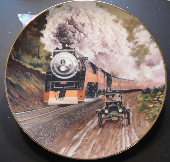 Plate Classic American Trains Round the Bend by J.B. Deneen  p0012