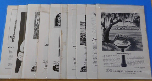 Ads Southern Railway System Lot #19 Advertisements from various magazines (10)