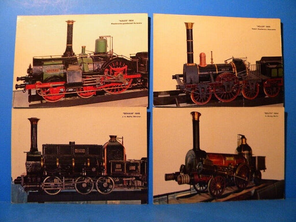 Postcard German Model Steam Trains 4 Unused Card Collection by Kruger