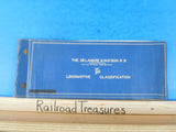 Delaware & Hudson Railroad Co Locomotive classification diagrams D&H  Approx 42