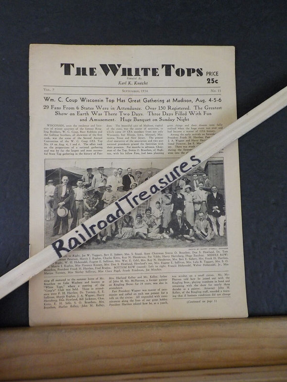 White Tops Circus Magazine 1934 September What Some Newspapers Say on Circuses