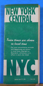 New York Central Public Timetable 1958 April 27 NYC