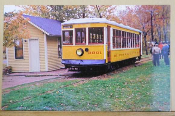 Postcard At the station Connecticut Electric Railway Trolley Museum Rte 191 Ware