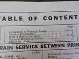 Burlington Route System Public Timetable 1956 November-1957 April