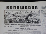 Bandwagon 1982 Septembe October Circus Magazine Al G. Barnes Circus 1913 & 1914