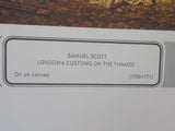 Renaissance Lithographic Print  Samuel Scott London's Customs on the Thames