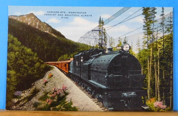 Postcard Cascade Mountains Washington Verdant and beautiful always.  Card #P-130