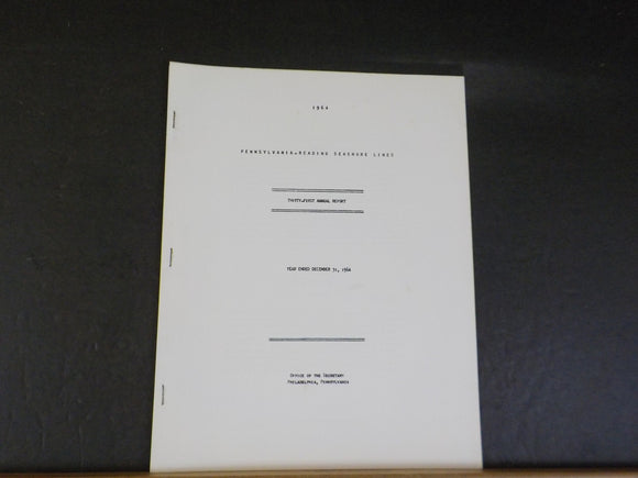 Pennsylvania-Reading Seashore Lines annual report 1964 31st annual
