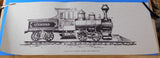 Print Double Truck Narrow Gauge Tank Locomotive Pen Drawing Copy 26 x 10