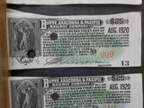 Butte Anaconda & Pacific 1921 $25 bond redemption    LOT OF 7