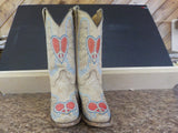 Corral Teen Boots size 4 1/2T Stk #1031 Angel Wings Hearts Embroidered Western C