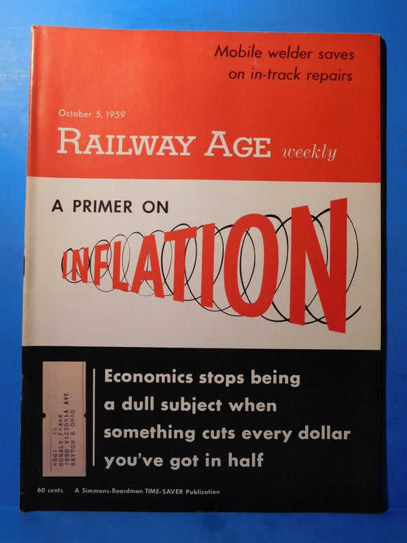 Railway Age Weekly 1959 October 5 A Primer on Inflation