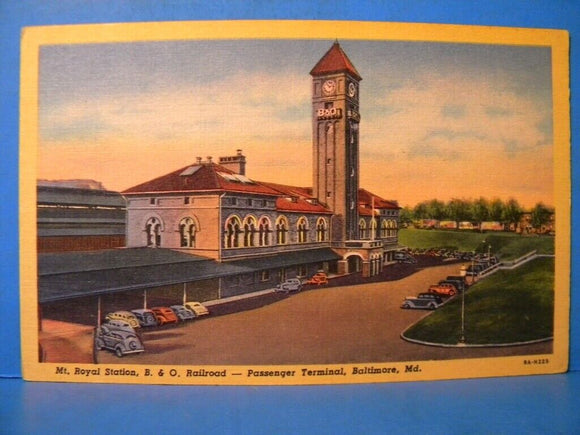 Postcard Mt. Royal Station of the Baltimore and Ohio Railroad