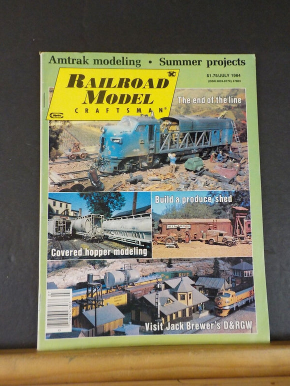 Railroad Model Craftsman Magazine 1984 July Amtrak Modeling Build produce shed C