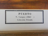 Renaissance Lithographic Print N. Campoy Puerto 22 X 19 inches