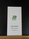 Map Burlington Northern Wisconsin State Railroad Map 1983 August