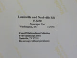 Photo Louisville & Nashville Passenger Car #3250 L&N 8 X 11.5 Color