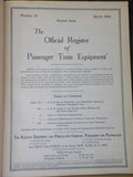 Official Register of Passenger Train Equipment Issue #31 March 1966