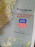 Map Union Pacific Railroad 1971 UP United States Map