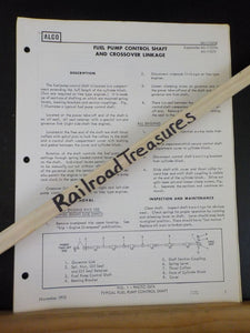 ALCO Maintenance Instruction #MI-11025B Fuel pump control shaft and crossover li