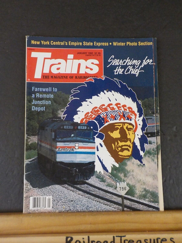 Trains Magazine 1992 January NYC Empire State Express Farewell to a remote junct