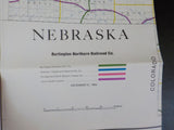 Map Burlington Northern Nebraska State Railroad Map 1983 August