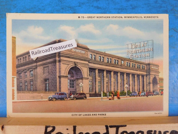 Postcard Great Northern Station, Minneapolis, Minnesota City of Lakes Card #M-72