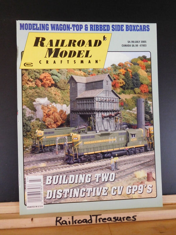 Railroad Model Craftsman Magazine 2005 July Model wagon top & ribbed side boxcar