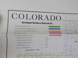 Map Burlington Northern Colorado State Railroad Map 1983 August