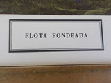 Renaissance Lithographic Print Flota Fondeada 22 X 19 inches