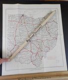 Map Baltimore & Ohio and Chesapeake & Ohio i1916 edition Reprinted 1944 Folded