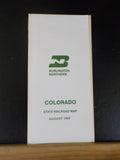 Map Burlington Northern Colorado State Railroad Map 1983 August
