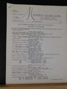 Midwest Railroader #19 1959 September-Octobe & Locomotive Journal Ft Wayne rail