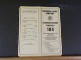 Southern Pacific Employee Timetable #184 Sacramento 1953 September 27