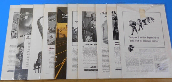 Ads Association of American Railroads Lot #5 Advertisements from magazines (10)