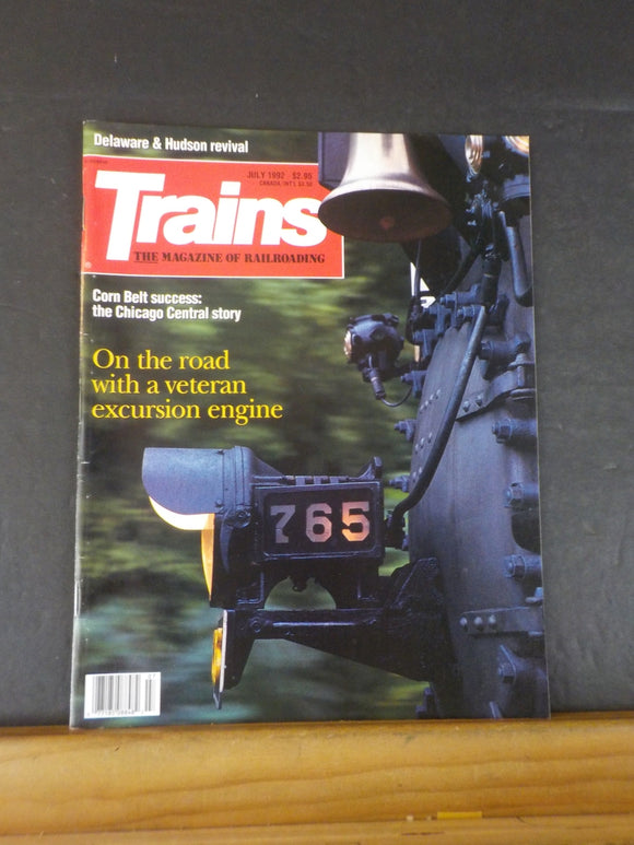 Trains Magazine 1992 July Chicago Central story D&H revival Veteran excursion en