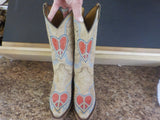 Corral Teen Boots size 4 1/2T Stk #1031 Angel Wings Hearts Embroidered Western C