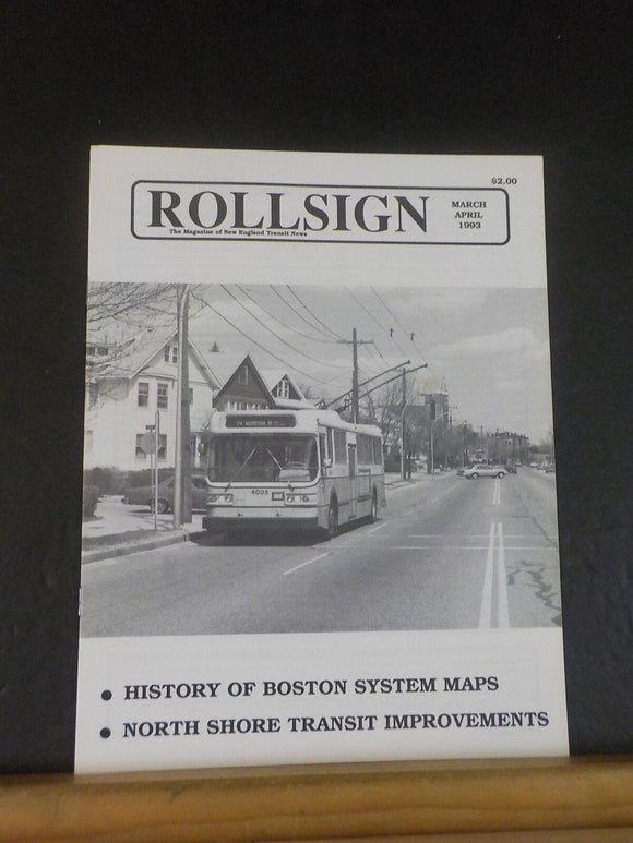 Rollsign Magazine of New England Transit News 1993 March April Boston System Map