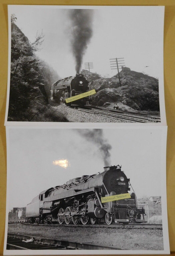 Photo Reading Locomotive #2100 Lot of 2 photos.  Approx 8 X 10 Inches.